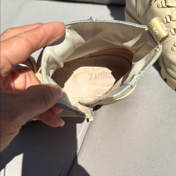 SCHUTZ Size 10B Women's Cream Lace-Up Ankle Boots - Picture 11 of 14